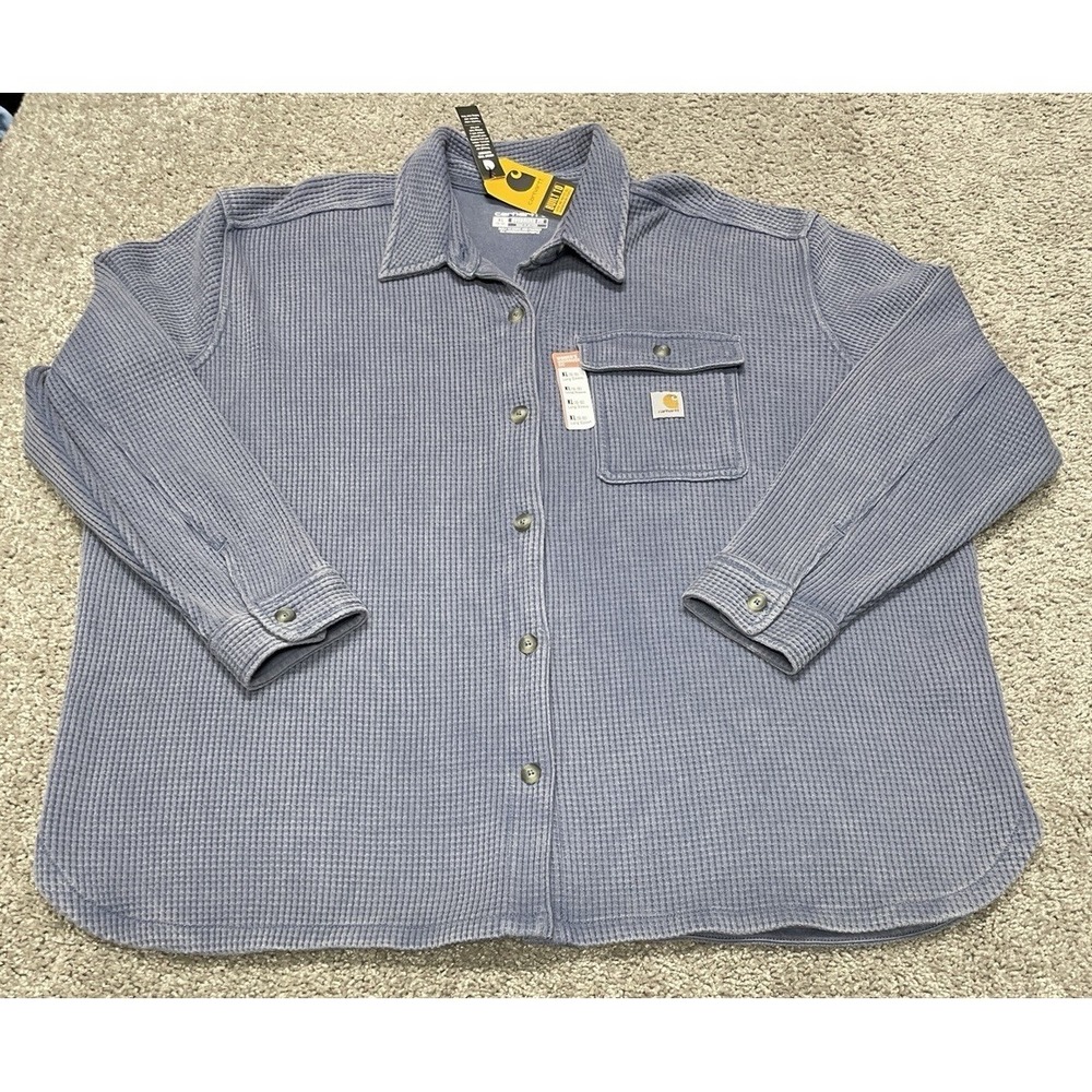 Women's Carhartt oversized heavyweight waffle knit shirt size XL (16-18) NWT